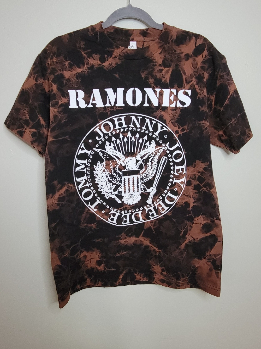 Ramones Presidential Seal Acid Tie-dye Short Sleeve Band T-Shirt - Mens Medium